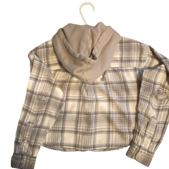 American Eagle Cropped Oversized Flannel Top XXS - Picture 3 of 9